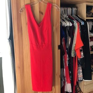 Red banana republic dress with crisscross back.